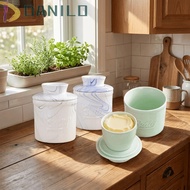 DANILO1 Round Butter Box, Sealed Keep Fresh Butter Bell Crock, Simple with Lid Large Capacity Cerami