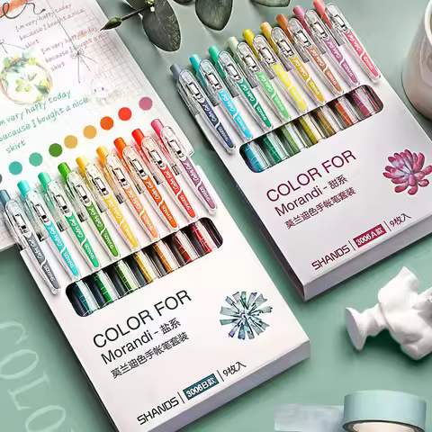 Hand Account Gel Pens Morandi Retro Simplicity 0.5mm Notes Pen Student Stationery Office Supplies In