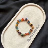 Stone Bracelet Warm Edition Earth Tone Stone Elastic Bracelet By GCS Jewel