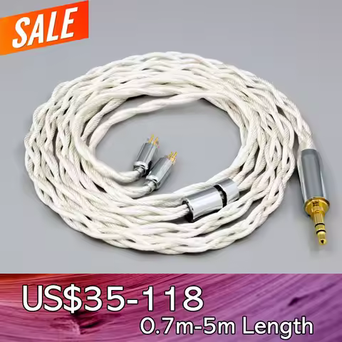 Graphene 7N OCC Silver Plated Type2 Earphone Cable For 0.78mm 2 Pin W4r UM3X UM3RC JH13 High Step LN