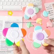 G&Y 1Pcs Flower Shape Watercolor Colors 5-In-1 Fluorescent Pens Fingertip Spiral High Pen For School