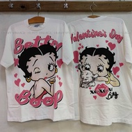 BETTY BOOP ป้าย USA เสื้อการ์ตูน ลายน่ารัก วินเทจ heavy vintage shirt 240115