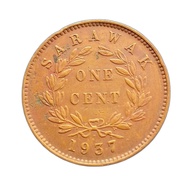 Koin Koleksi 1 Cent 1937 Sarawak Langka
