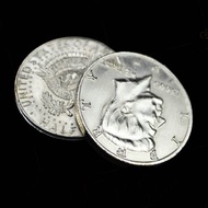 刘谦春晚磁性蝴蝶币(美金国内高仿版) Magnetic Flipper Coin Butterfly (Half Dollar) - Magic Trick ECS003173