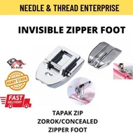 Tapak jahit zip zorok mesin jahit mudah alih / Invisible Zipper Portable Presser Foot