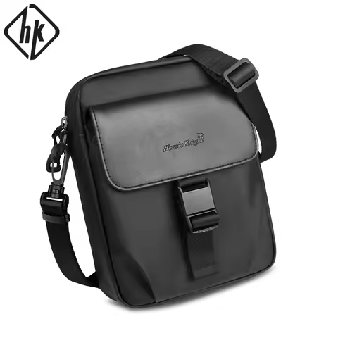 HK Men's Side Shoulder Bag Water-resistent Crossbody Bag For Men Travel Passport Wallet Mini Cell Ph