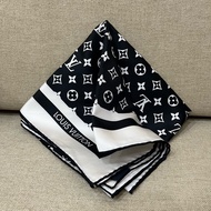 （全新）LV Monogram Silhouette 90方巾 黑/絲巾M97189