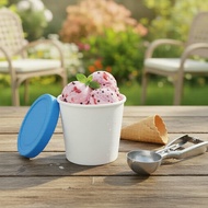 Freezer Airtight Food Storage Box - Reusable PP Ice Cream Container with Silicone Lid Kotak Penyimpa