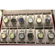 Proking Medium Saiz Silver Gold Date Quartz Watch