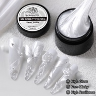 BORN PRETTY 5ml High Resiliense Pearl White 5D Sculpting Nail Gel Polish Non Stick Hand High Gloss C