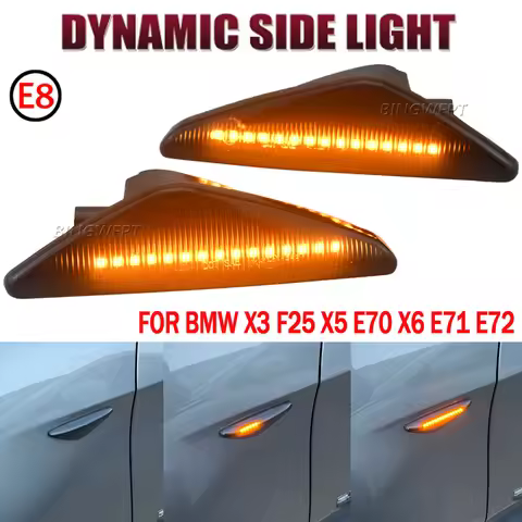 2x Sequential Flashing LED Turn Signal Side Marker Lights For BMW X3 F25 X5 E70 X6 E71 E72 Blinker L