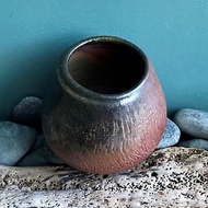 柴燒特製表面花裂紋燒陶器 茶杯 咖啡杯 酒杯 花器 小花盆 擺飾