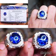 Gemstone Ring Vivid Color Blue Saffire Ceylon Octagon Full Ds Rise Clean Attractive + Memo NJR Lab