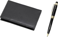 T23-LS030B-TK66A Recycled Cowhide Leather 4-Pocket Business Card Holder Smartphone Touch Metal Mini 