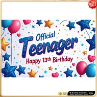 Colorful 13th Birthday Banner Vibrant Photography Props Large-size High-quality Celebration Banner F