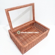 Acrylic Rectangular Rattan Basket 40x27x13