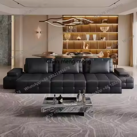 RR Lawrence electric leather sofa function living room straight row cowhide retractable sofa bed dua