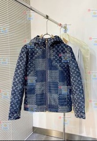 LOUIS VUITTON LV  路易威登 衣服 棋盤格牛仔連帽羽絨外套YB購入打版62 外套 冷衫  禮物