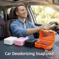 JONY Car Deodorizing Soap Dish, Breathable with Lid Car Soap Box, Practical Advanced  Printing Simpl