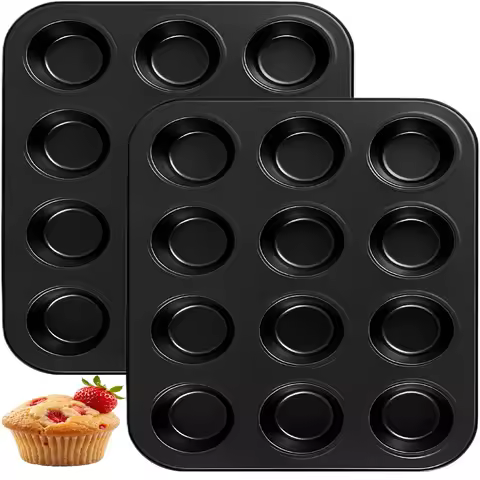 1pack Muffin Pan 6/12 Cups Square Cupcake Pan Muffin Tray Cupcake Mold Muffin Pan Carbon Steel Bakin
