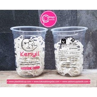 Sablon Cup Plastik OVAL 16 oz 8 gram tanpa tutup + Take Away BOBA TEA