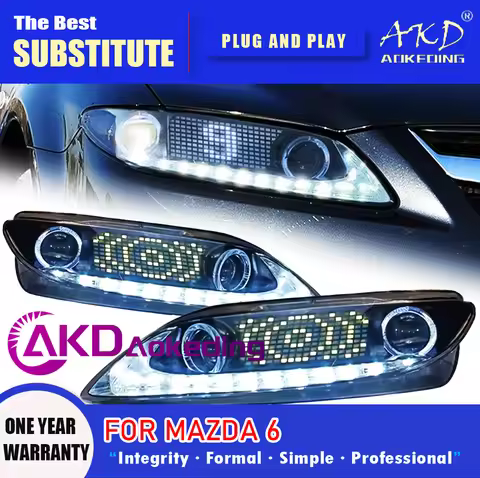 AKD Head Lamp for Mazda 6 LED Headlight 2003-2015 Headlights Mazda6 DRL Turn Signal Freemont Angel E