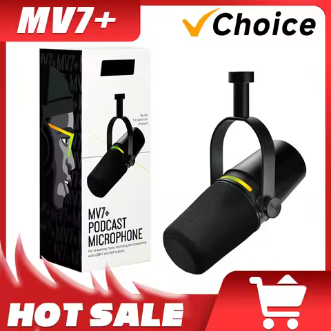 MV7+ Dynamic Podcast Microphone With Voice Isolation And LED Panel For Streaming Recording And Broad