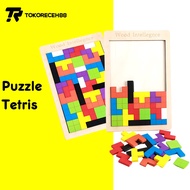 Tokoreceh88 Wooden Tetris Puzzle Toy Chunky Puzzle Geometry Shape Stacking Puzzle Tetris Games
