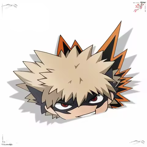 For Katsuki Bakugo My Hero Academia Peek Big Head Anime Vinyl Car Sticker JDM Window Trunk Decal 13c