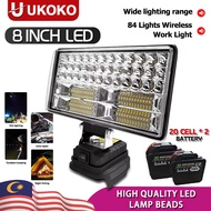 8 Inch Cordless LED Work Light Spotlight Emergency Light 298VF Lithium Battery Outdoor Emergency Lam