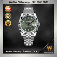 NH35 Automatic Datejust Mod Watch Olive Green Dial Fluted Bezel Jubilee | Sapphire Crystal | 36mm 39