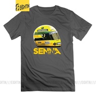 Ayrton Senna Racing Helmet Men Novelty T Shirt Large Size Short Sleeves Gift T-Shirts Tees 100% Cott