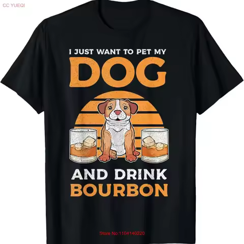 I Just Want To Pet My Dog And Drink Bourbon Pitbull Lover T Shirt for vintage Washed Versatile Sligh