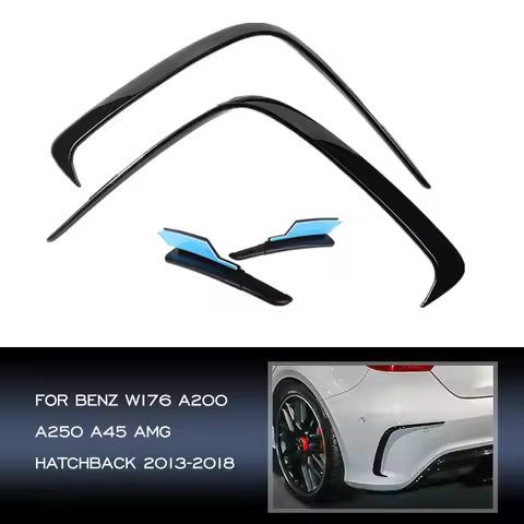 Rear Bumper Trim Lip Spoiler Splitter Fender Canards Vents Fins For Mercedes Benz W176 A200 A250 A45