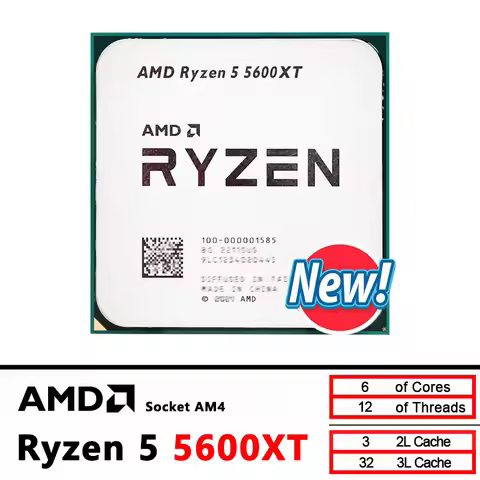 AMD R5 5600XT New 3.7 GHz 6-Core 12-Thread CPU Processor 7NM 65W L3=32M 100-000000065 Socket AM4