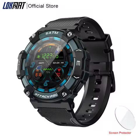 LOKMAT ATTACK 2 PRO Sport Smart Watch Full Round Touch Screen Bluetooth Calls Fitness Tracker Smartw