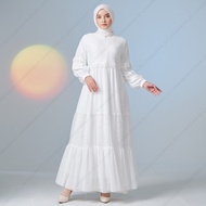 Baju Gamis Putih Wanita Simple Elegan Dan Mewah | Gamis Putih Brukat
