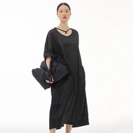 XITAO Simplicity Bandage Dress Casual Loose Lacing O-neck Collar Splicing Women Summer Temperament