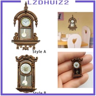 [Lzdhuiz2] 1/12 Dollhouse Miniature Model Roman Clock Vintage Wall Clock Home Scenery