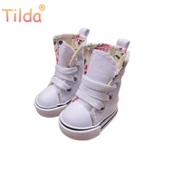 Tilda 3.5cm Doll Boots for Blythe Toys,18 Cute Canvas Dolls Shoes for BJD,Casual Pup Classic Sneakers Accessories One Pair