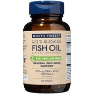 Wiley's Finest Wild Alaskan Fish Oil Easy Swallow Minis - Omega-3 Fish Oil Supplement for Adults and
