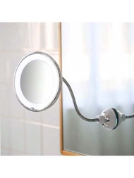 1入組10倍LED梳妝鏡，配有柔軟放大化妝鏡 - 適用於浴室和臥室