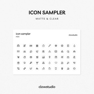 ICON SAMPLER - Mini Icon Planner Sticker Sheet, Micro Icon Stickers, Functional Planner Stickers