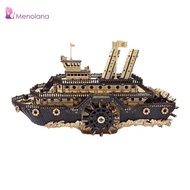 [Menolana] Steampunk Ship Puzzle Fit Wooden 3D Puzzle Collectible 3D Wooden Model for Desktop Displa