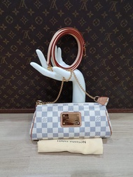 NBU LV Eva clutch Damier Azur crossbody bag + strap & db