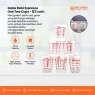 Espresso Coffee Measuring Cup ROUND Glass Sloki 30 ml Espresso Coffee Drink Brewing Server contains 