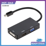 COOD Portable 3 in 1 Thunderbolt Mini Display Port to HDMI-compatible VGA DVI Adapter Cable
