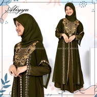 Abiyyuco TA9027A | Gamis Abaya Turkey Anak Perempuan  Turki Remaja Hitam Turky Warna dan Putih Mewah