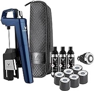 Coravin Timeless Six Plus Wine Preservation System - By-the-Glass Wine Saver - Wine Aerator, 3 Pure Argon Capsules, 6 Screw Caps, Clearing Needle &amp; Carry Case - Midnight Blue