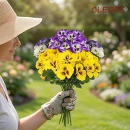 CLEOES Simulation Flowers Branch, Colorful Lifelike Fake Flowers, Bouquet 5 Head Home Decoration Art